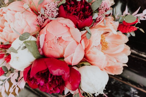 Brautstrauß Pfingstrosen in Farbe