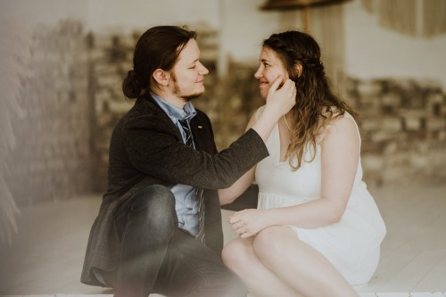 Hochzeitsfoto farbig Brautpaar Essen