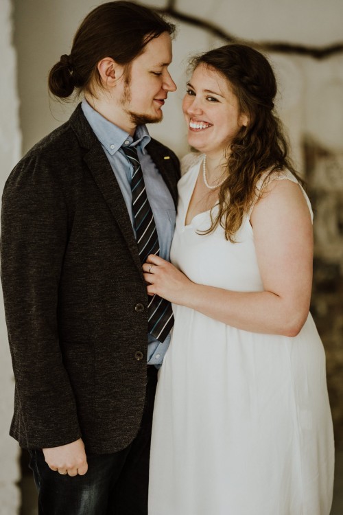 Hochzeitsfoto farbig Brautpaar Essen