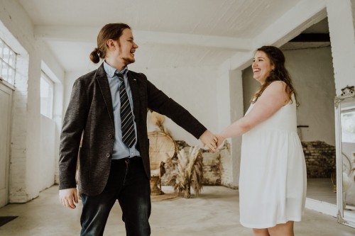 Hochzeitsfoto farbig Brautpaar Essen