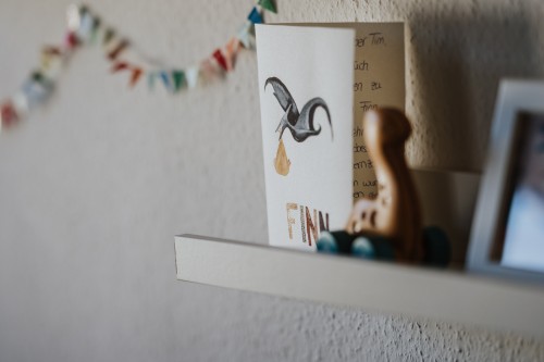 Eine Dinosaurier Karte auf einem Regal.